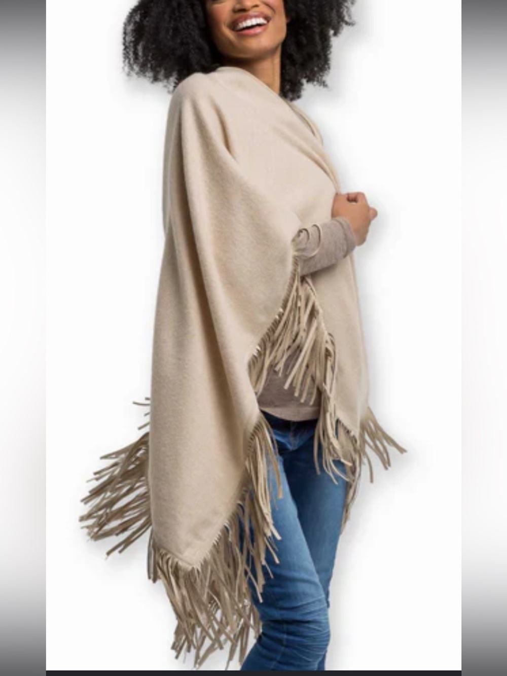 Alicia Adams Alpaca Santa Fe Fringed Cape